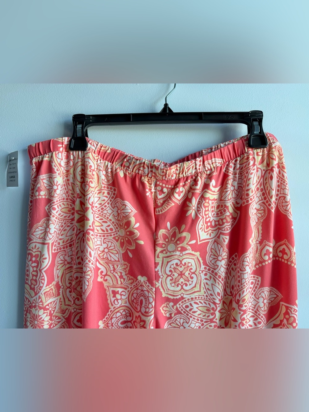 Linea Donatella Women's Coal Super Soft Paisliegh Cropped Pajama Set Size Large - Picture 11 of 12